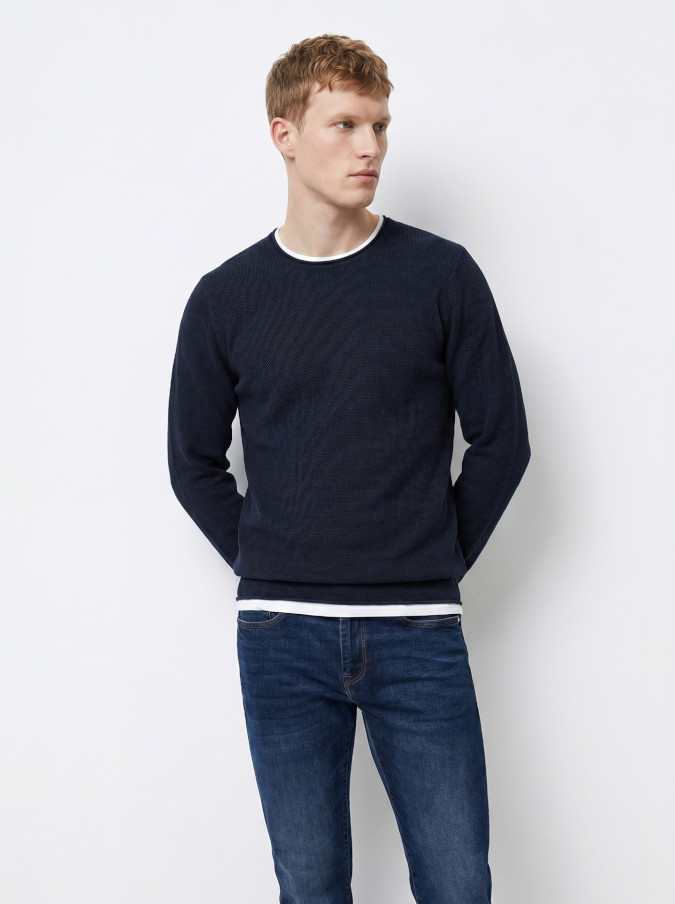 Jersey para hombre de la marca Tiffosi, modelo Alabastro1 en color azul marino. Jersey de cuello redondo.