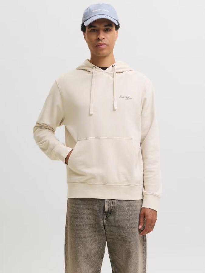 Sudadera Jack&Jones Graphic Beige vista frontal