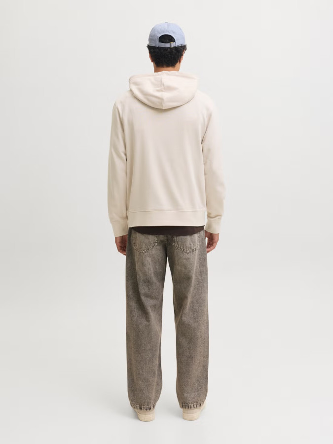 Sudadera Jack&Jones Archive Graphic 12298708, en color beige (moonbeam) vista posterior